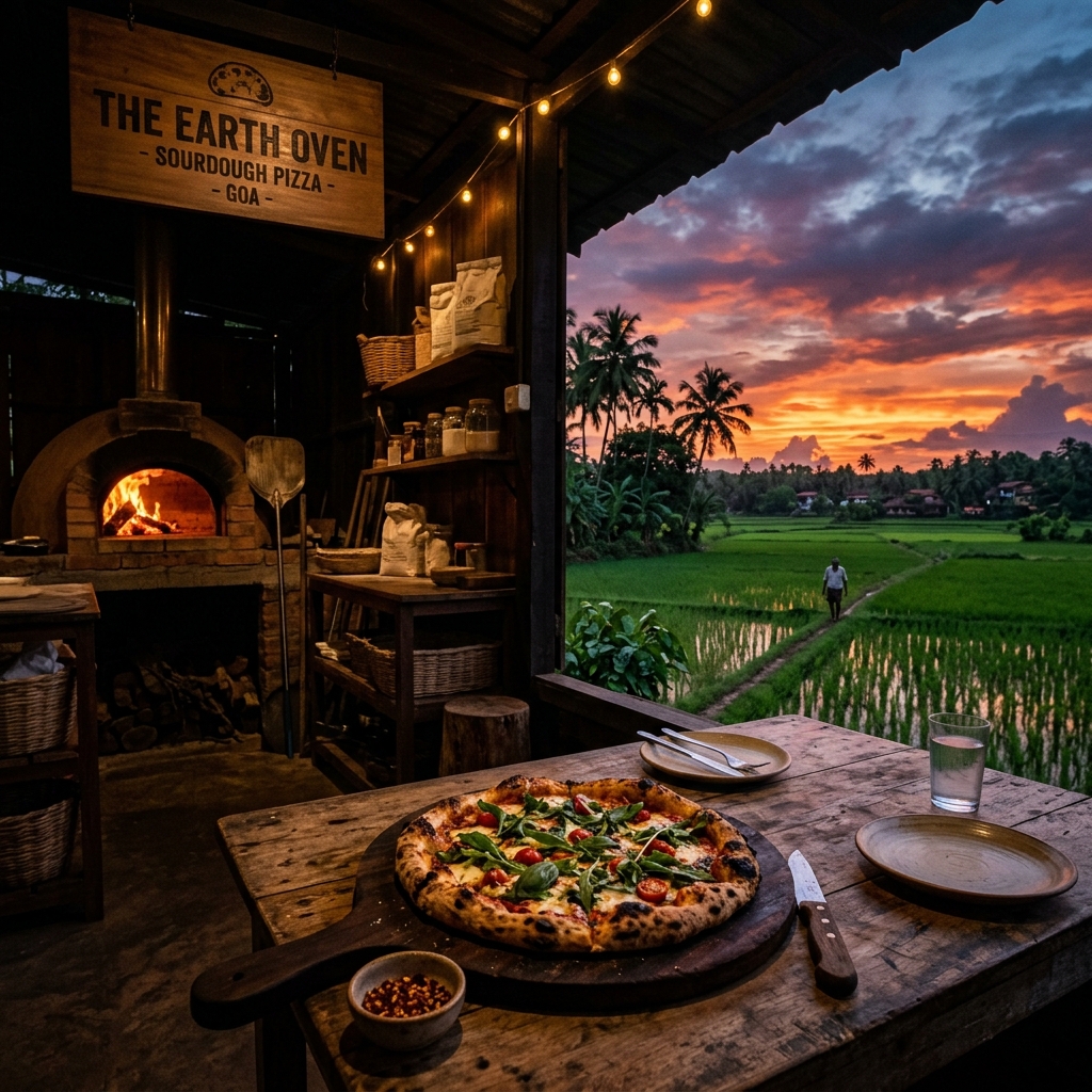 Wood-fired sourdough pizza in Goa